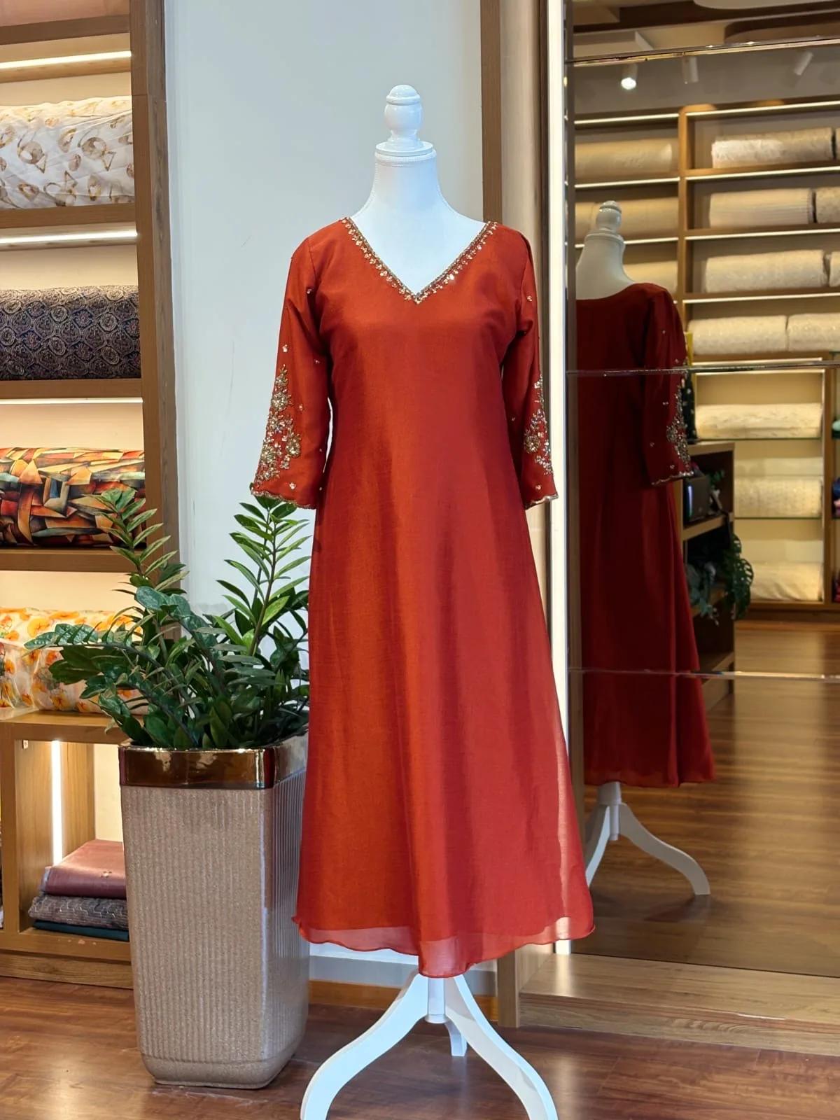 Elegant Vichithra Silk A-Line Top