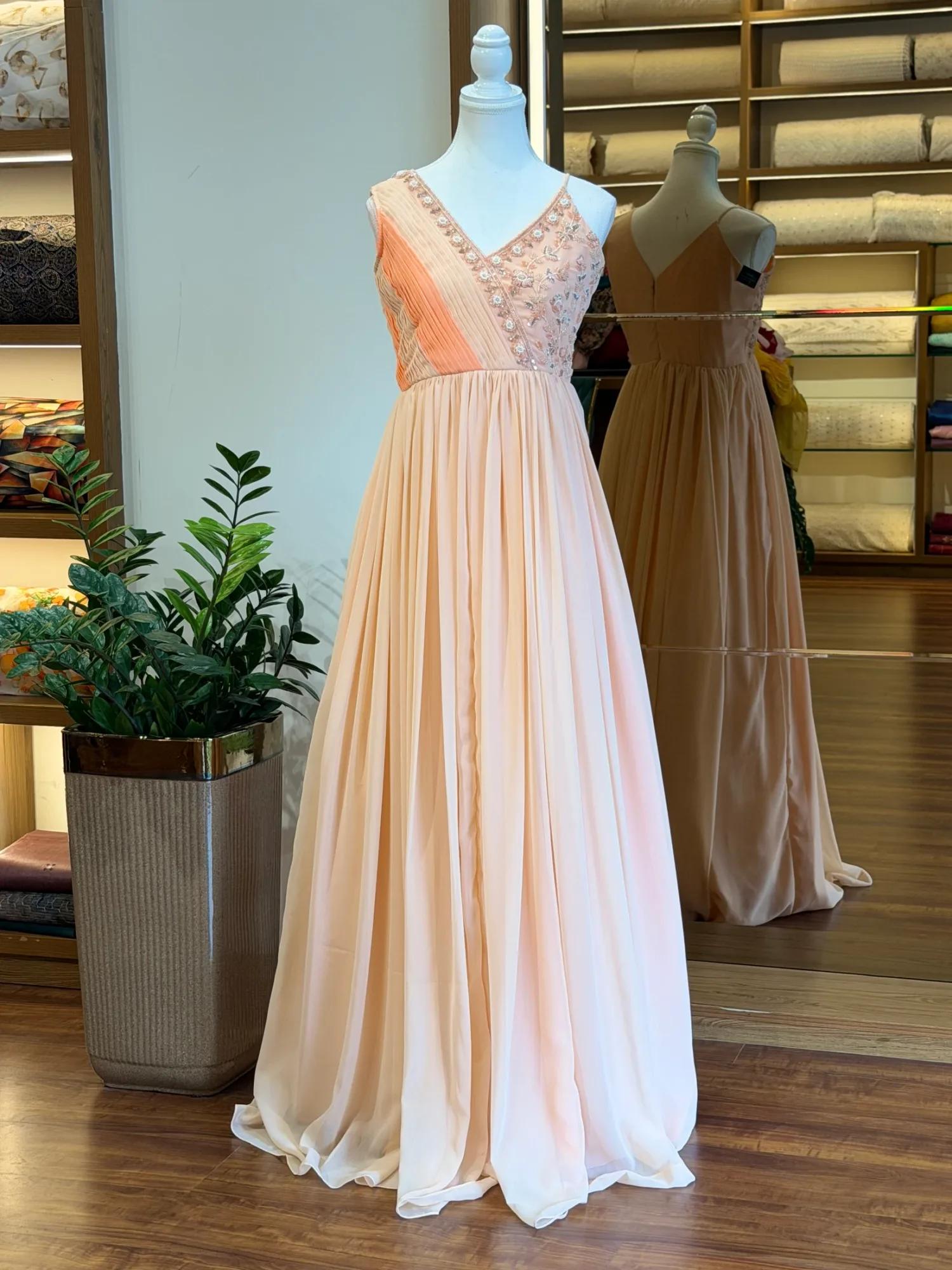 Elegant Two-Tone Anarkali Gown