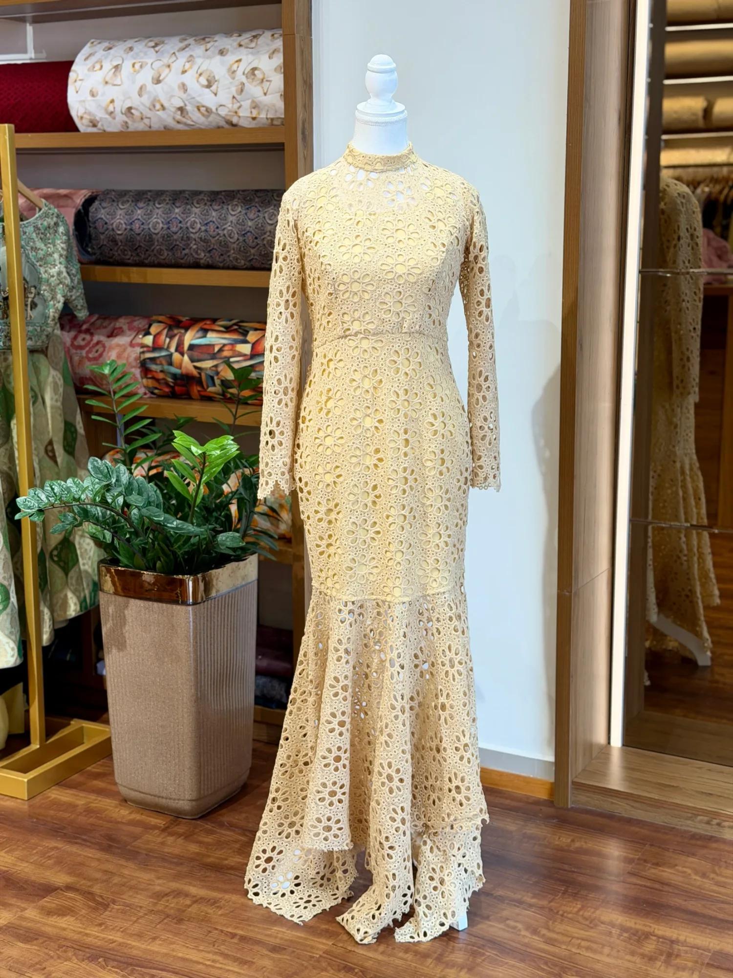 Crochet Lace Flared Dress