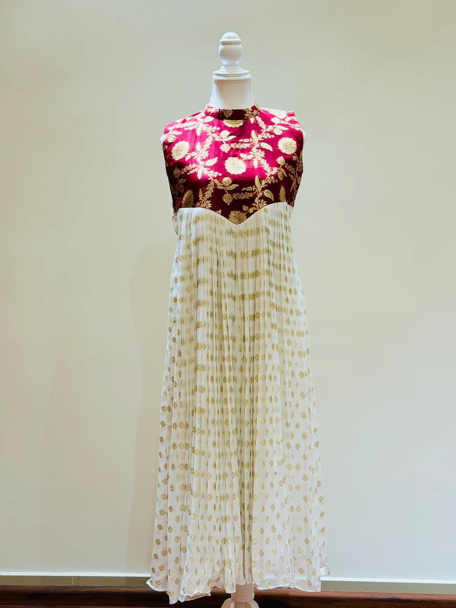 Premium Benarasi Brocade Pleated Dress