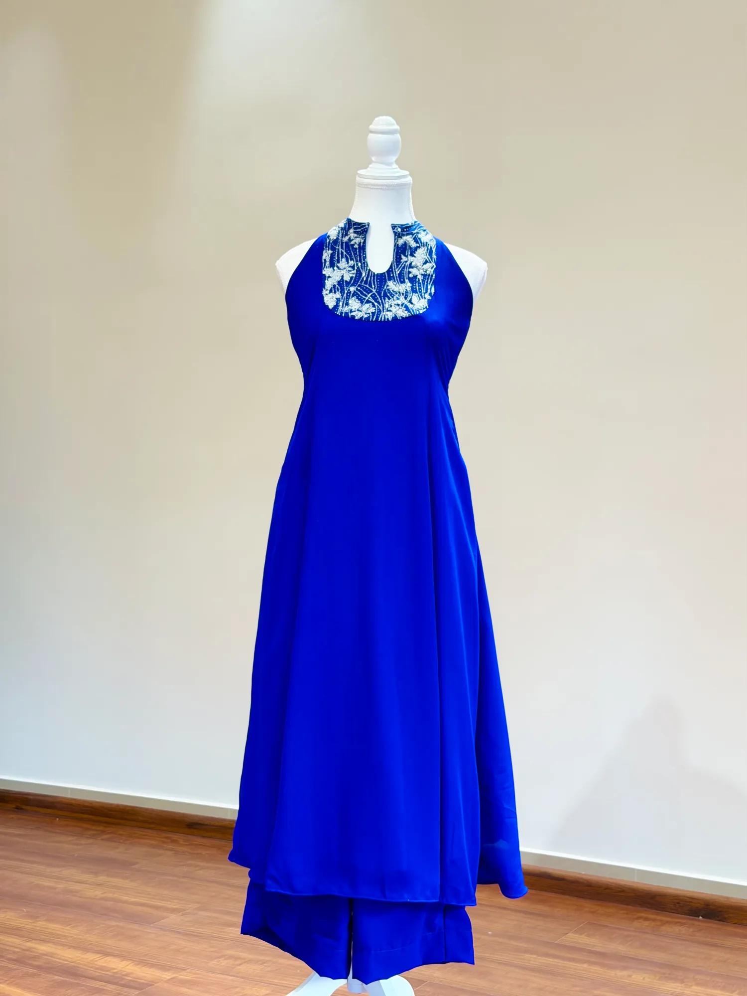 Royal Blue A-Line Top & Pant Set