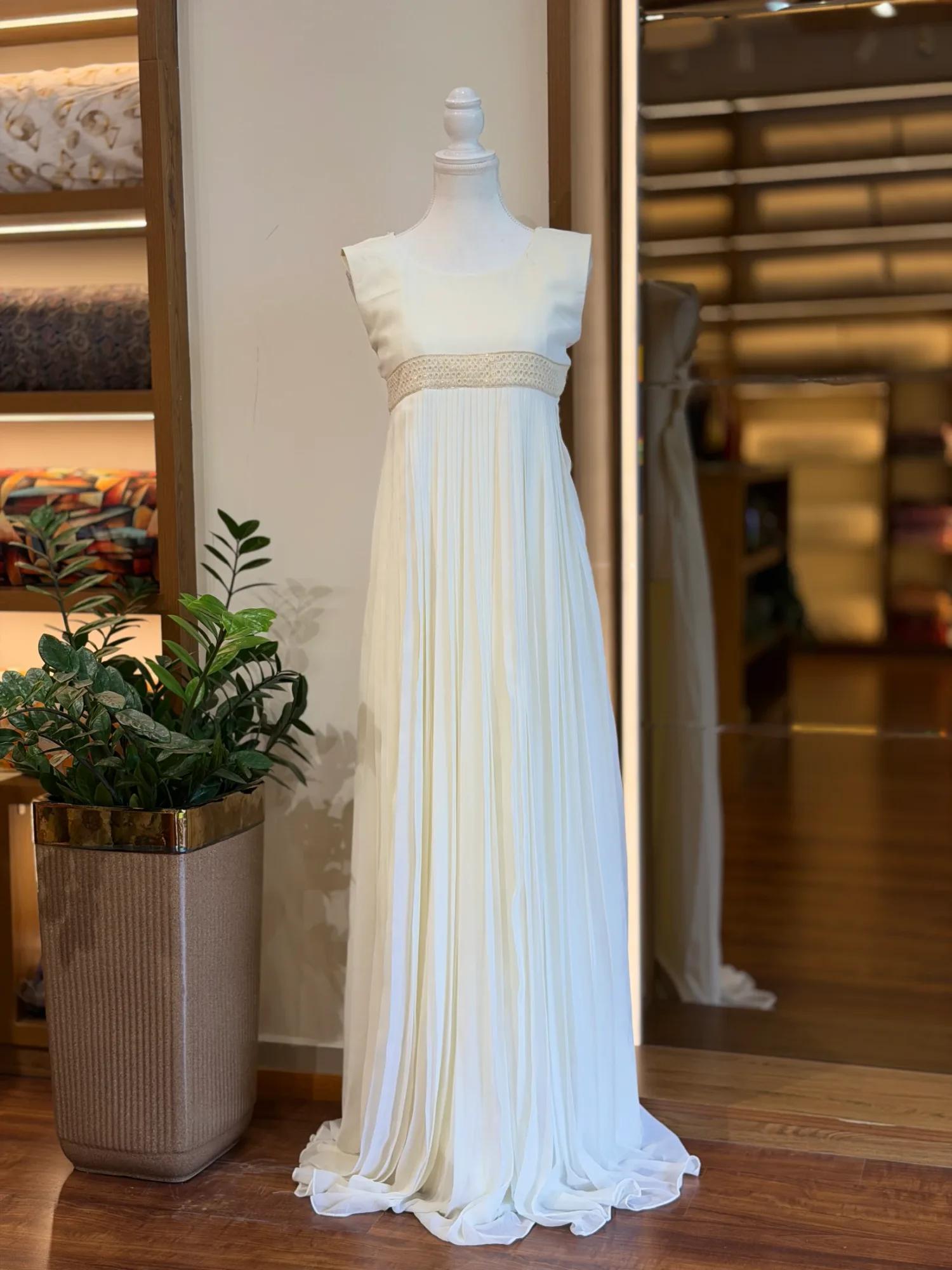 Ivory Grace – Pleated Georgette Anarkali